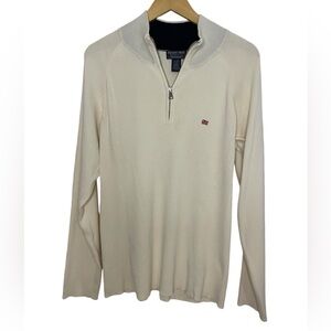Vintage Polo Jeans Co. Ivory Knit Zip Up Cotton Pullover Sweater Extra Large